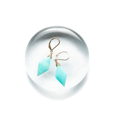 Delicate Wire Wrapped Amazonite Earrings