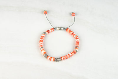 Red spiny shell -sliver lining bracelet.