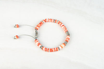 Red spiny shell -sliver lining bracelet.