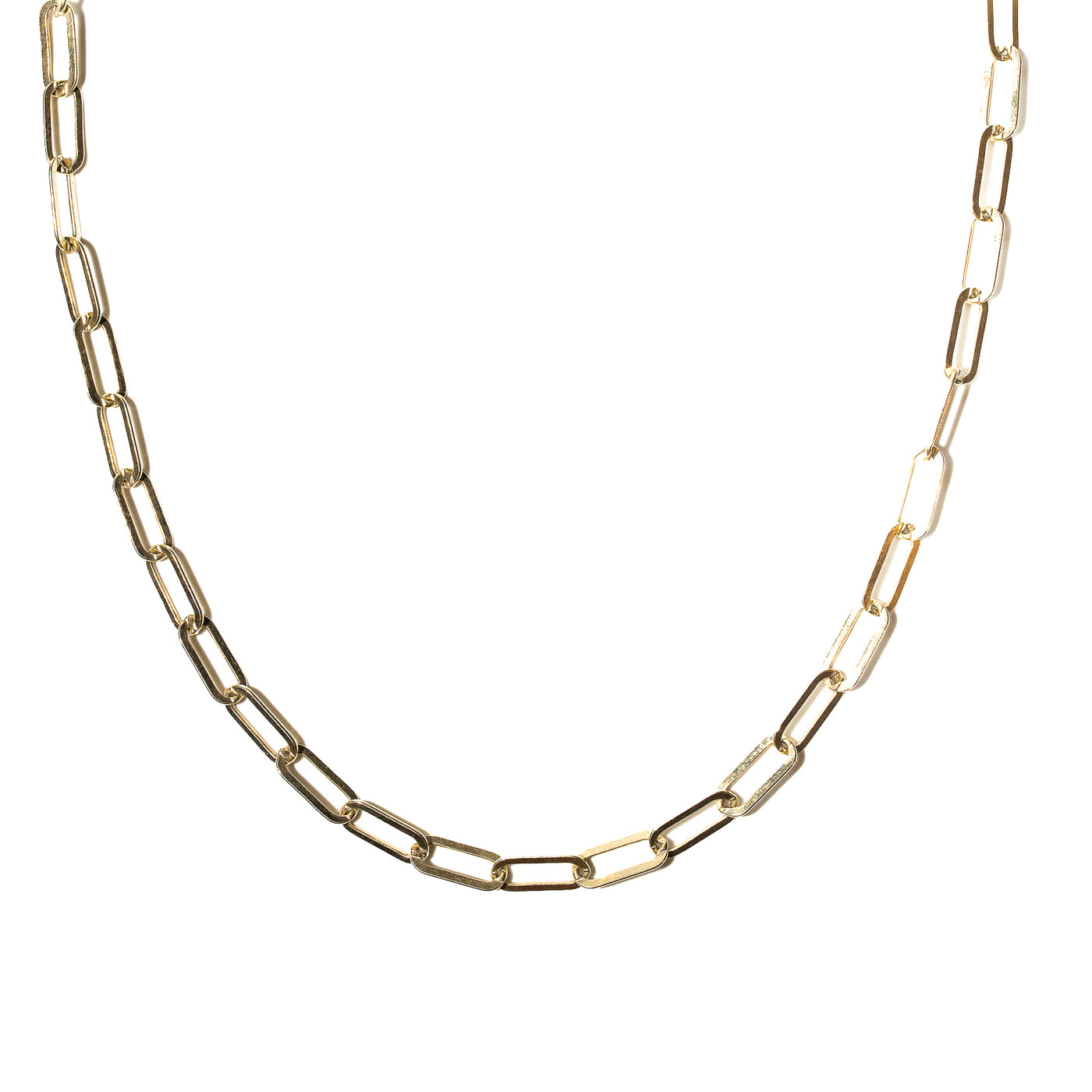 14K Yellow Gold Filled Paperclip Necklace 01.