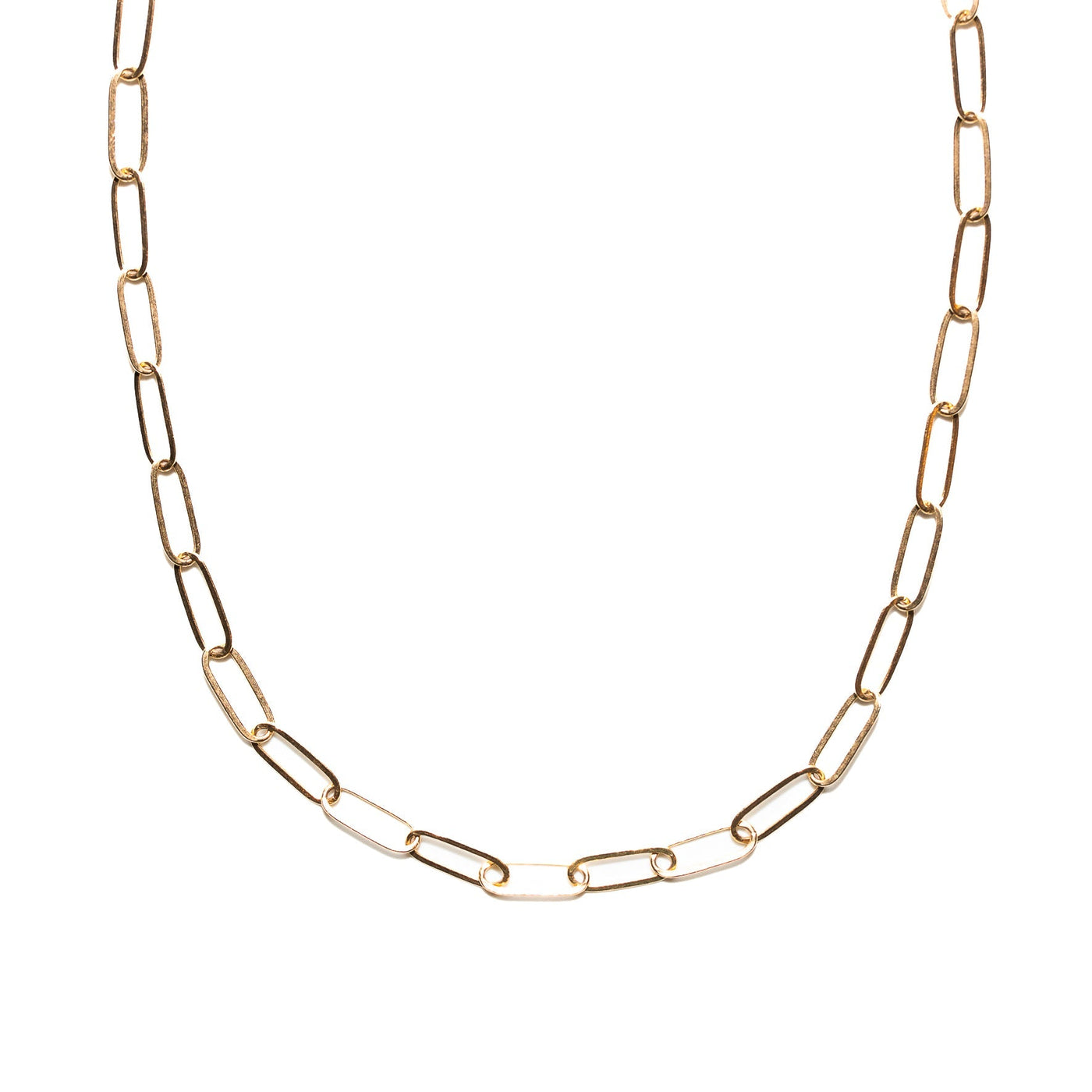 14K Yellow Gold Filled Paperclip Necklace 03.