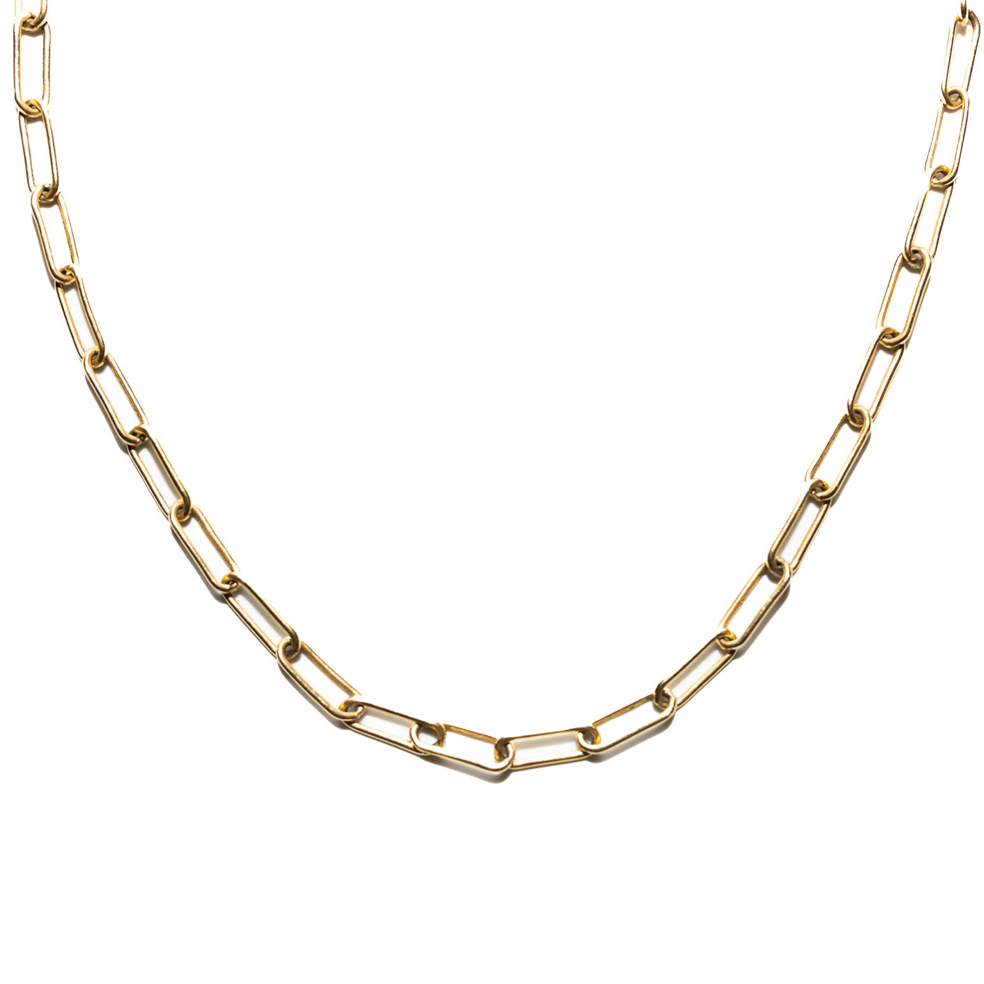 14K Yellow Gold Filled Paperclip Necklace 02.