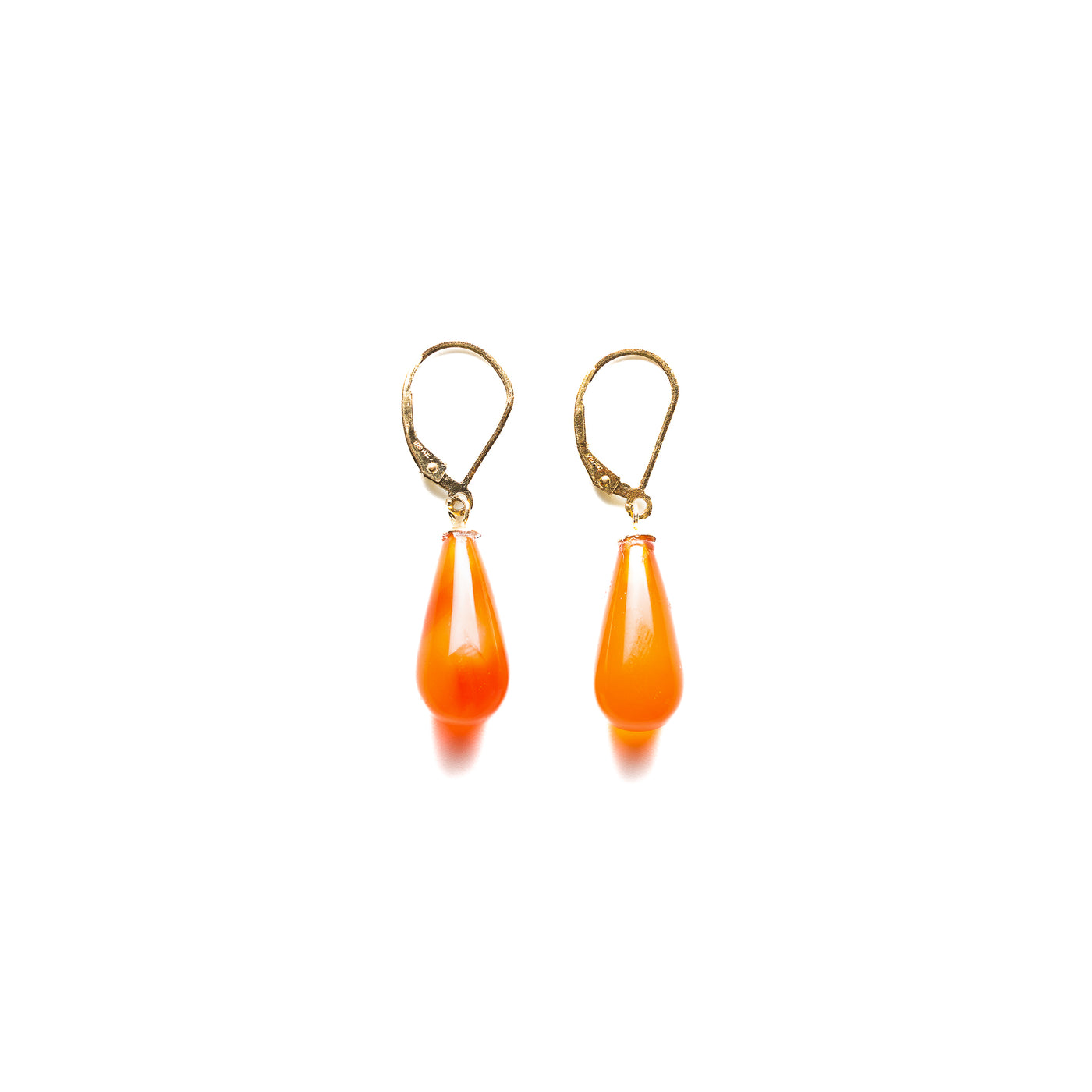 Tangerine Carnelian Drop Earrings