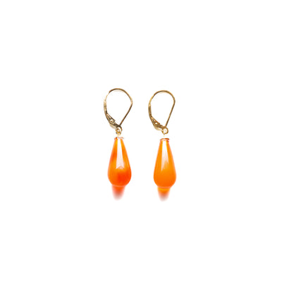 Tangerine Carnelian Drop Earrings