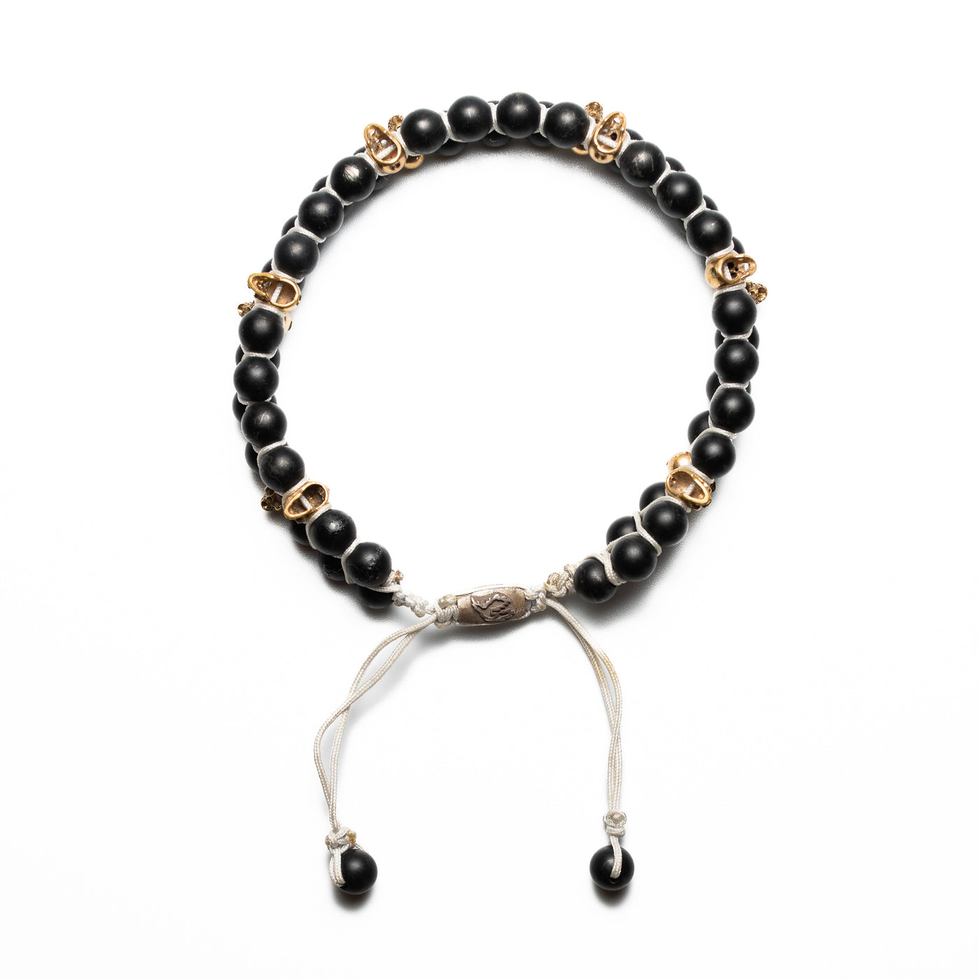 Black Onyx Wishbone Skull Bracelet