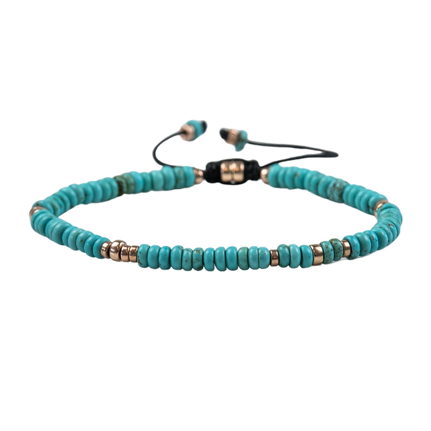 Silver Lining Bracelet in Turquoise with 14k Gold Filled Beads