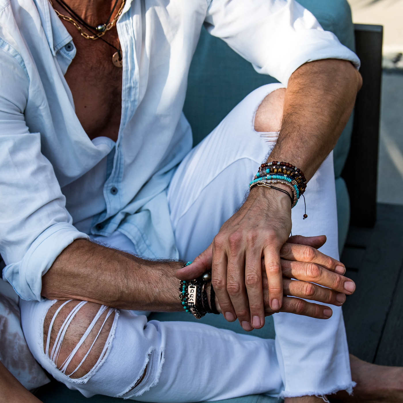 14K Solid Rose Gold Puka Shell Bracelet with Pave Diamond Beads