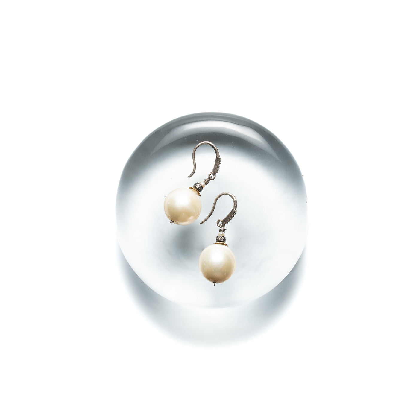 Silky White Fresh Water Pearl Earrings