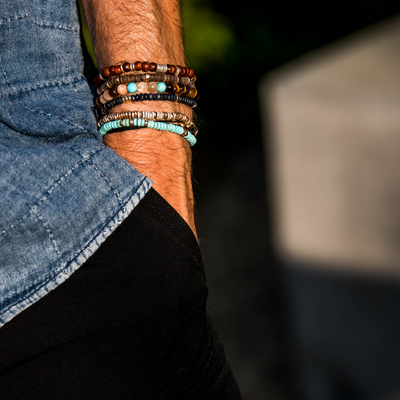 14K Solid Rose Gold Puka Shell Bracelet with Pave Diamond Beads