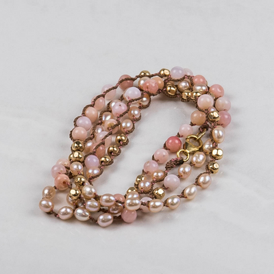 One Love Wrap Large Pink Opal and Pearl