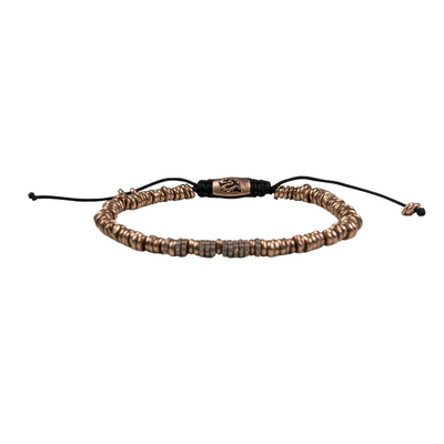 14K Solid Rose Gold Puka Shell Bracelet with Pave Diamond Beads