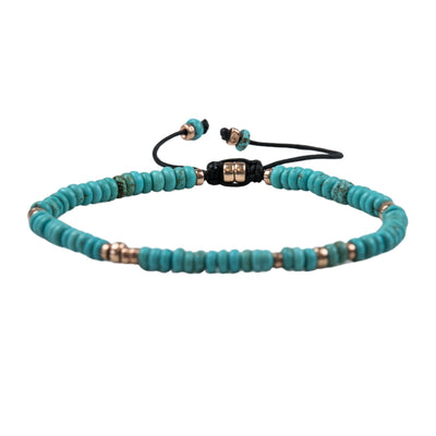 Silver Lining Bracelet in Turquoise with 14k Gold Filled Beads