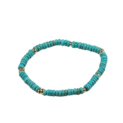 Turquoise Bracelet with 14k Gold Filled Beads