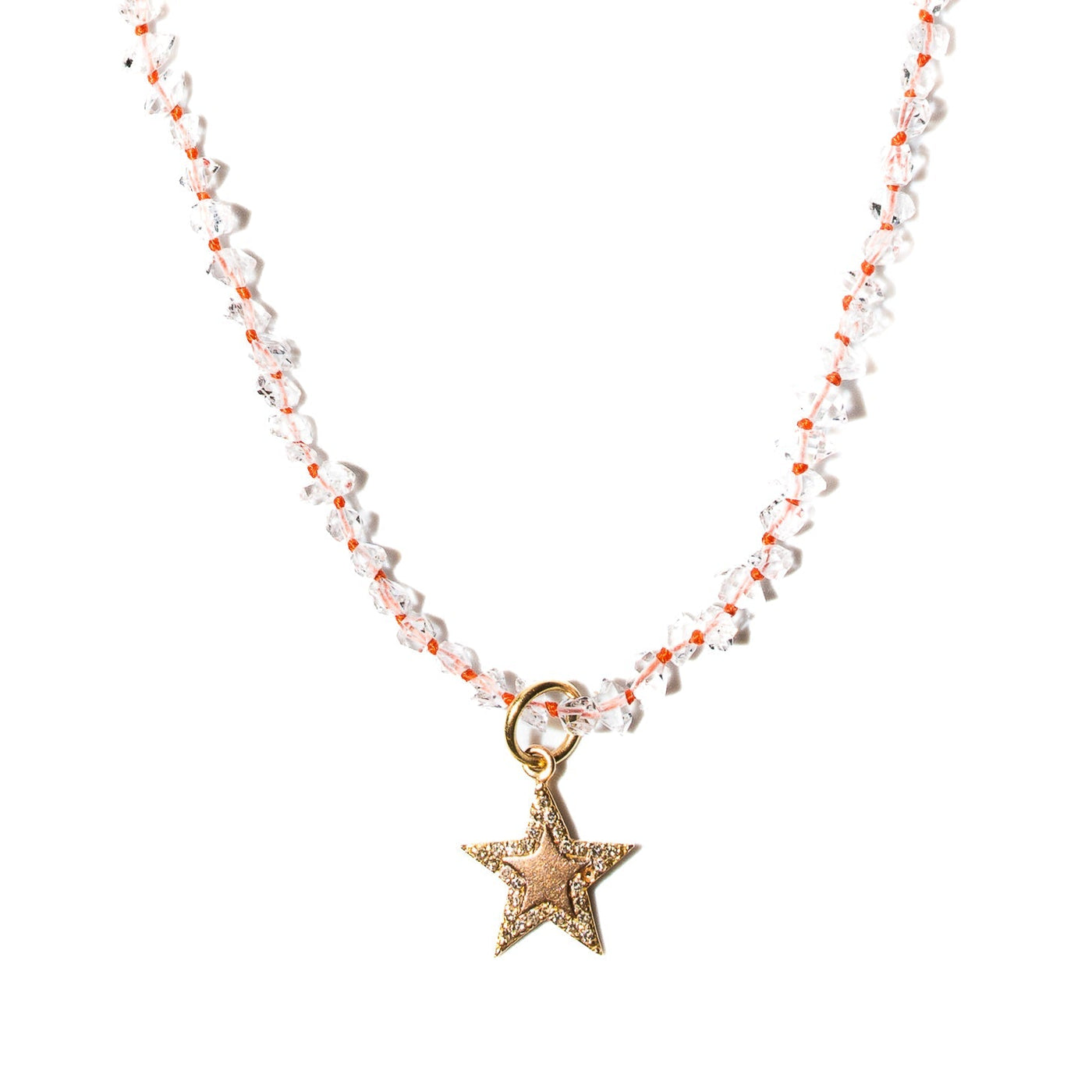 Hackamore Diamond Necklace with Flamingo Cord