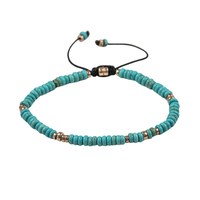 Silver Lining Bracelet in Turquoise with 14k Gold Filled Beads