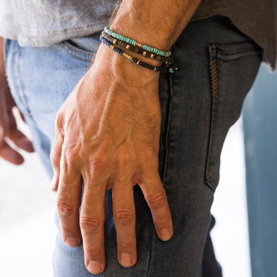 Silver Lining Bracelet in Turquoise with 14k Gold Filled Beads