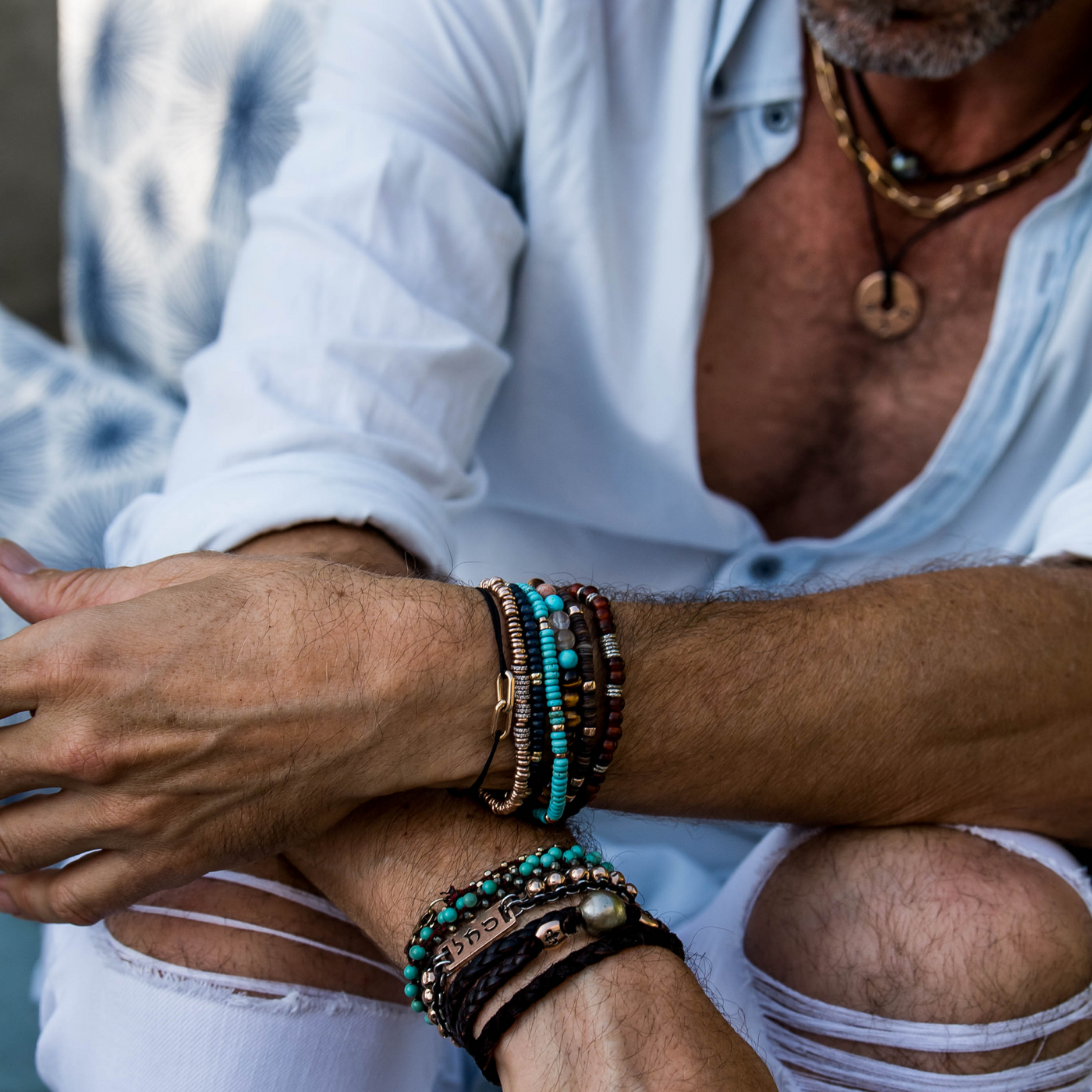 14K Solid Rose Gold Puka Shell Bracelet with Pave Diamond Beads