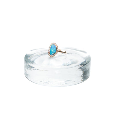 14K Rose Gold Ocean Blue Opal Ring