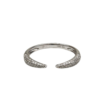 14K White Gold Claw Ring