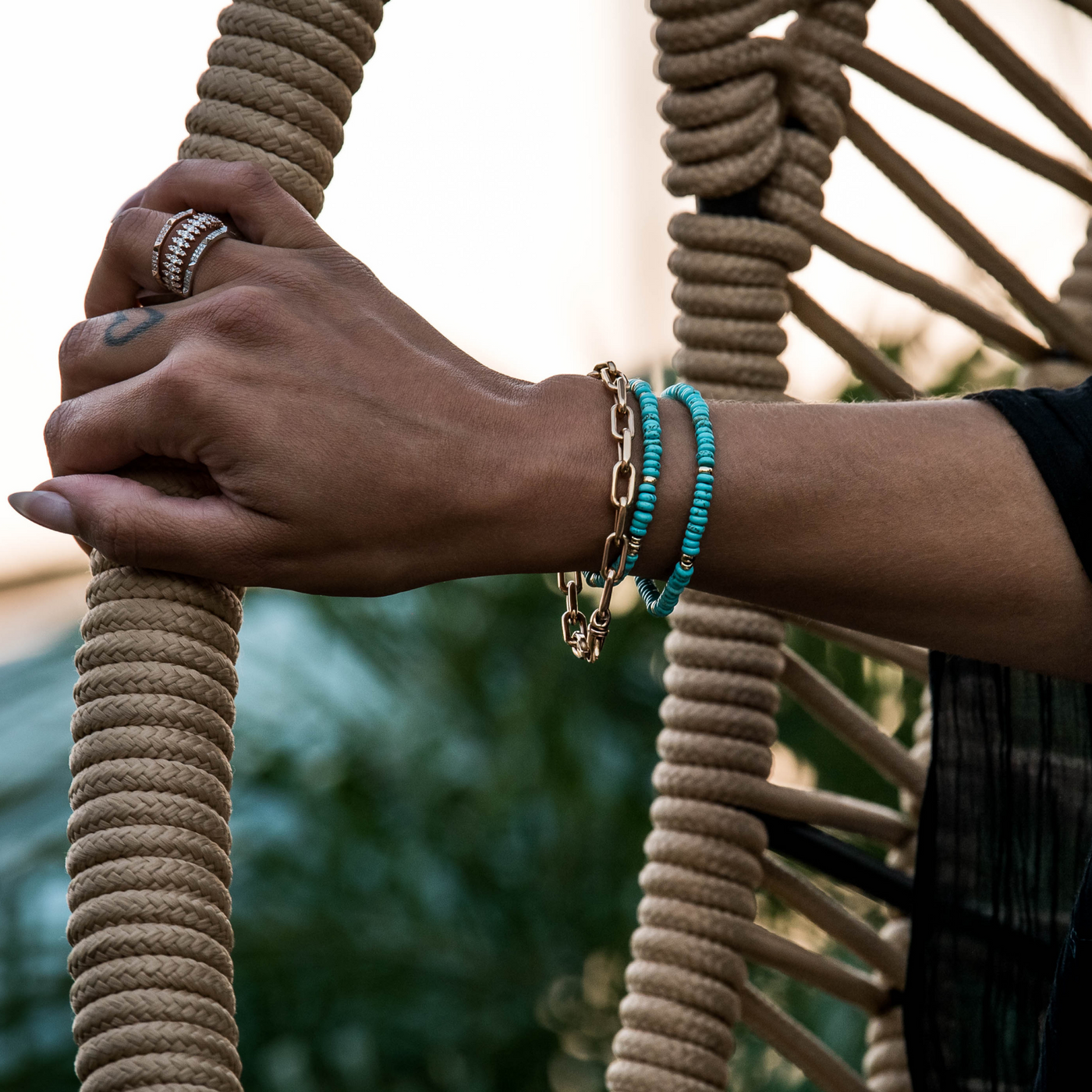 Turquoise Bracelet with 14k Gold Filled Beads