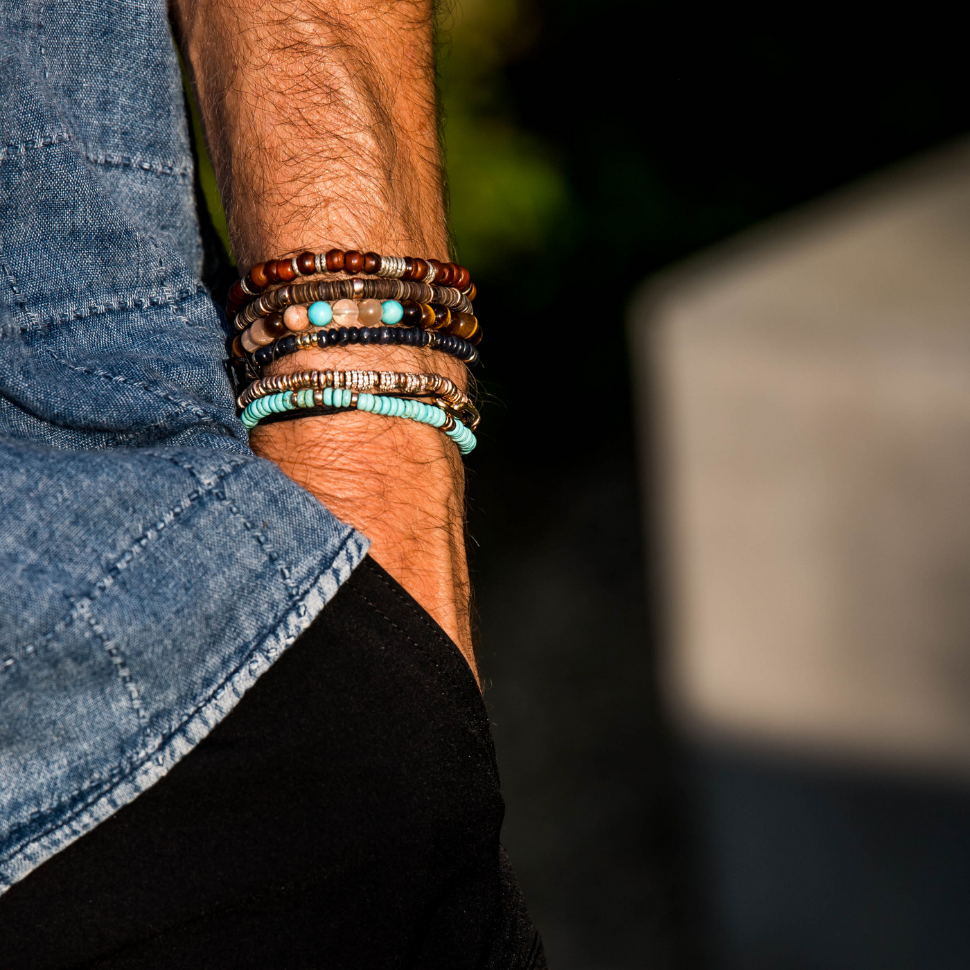 Silver Lining Bracelet in Turquoise with 14k Gold Filled Beads