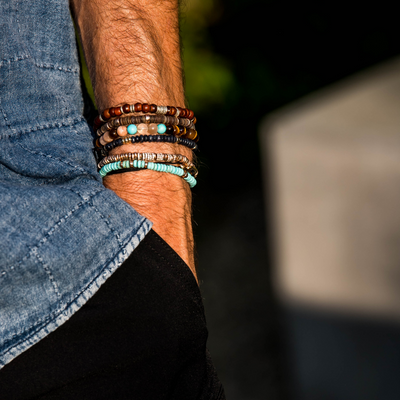 Silver Lining Bracelet in Turquoise with 14k Gold Filled Beads
